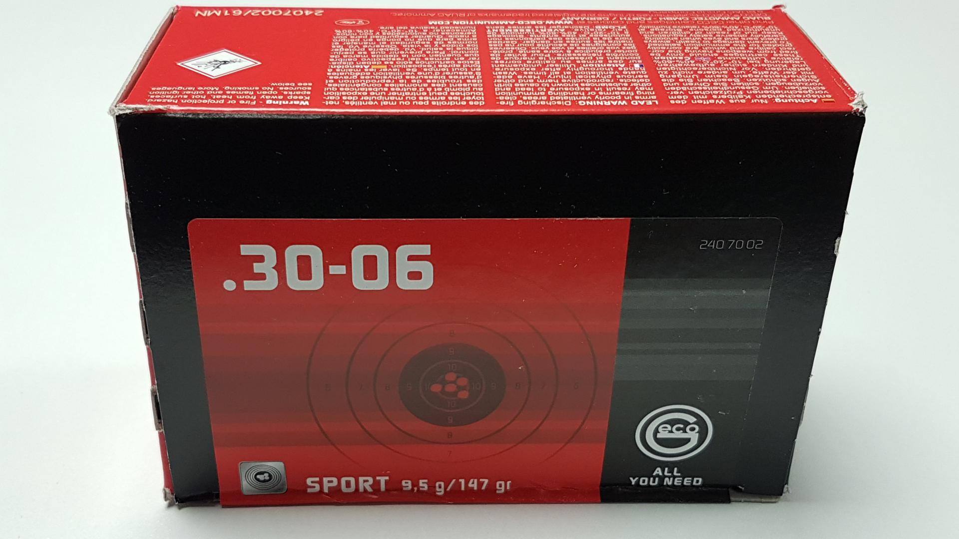 CARTOUCHES .30-06 147 GR SPORT FMJ