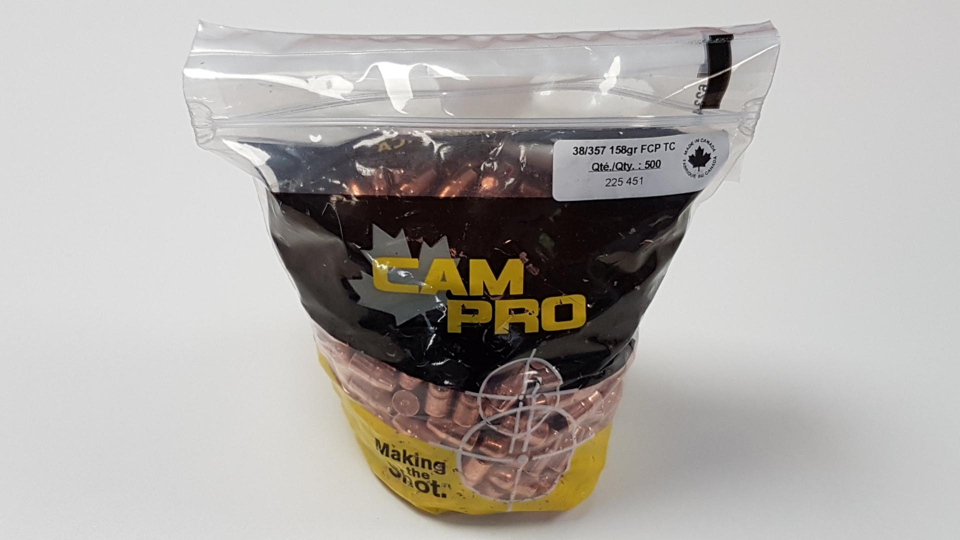 OGIVES CAM PRO CUIVREES 38/357 158 GR FCP/TC ( SACHET DE 500 )