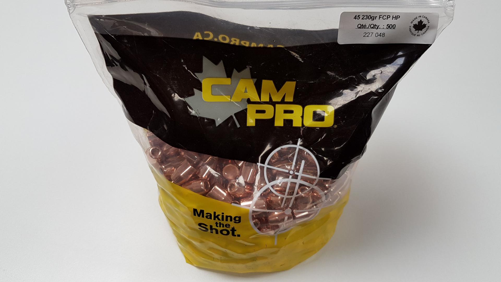 OGIVES CAM PRO CUIVREES 45 230GR FCP/HP