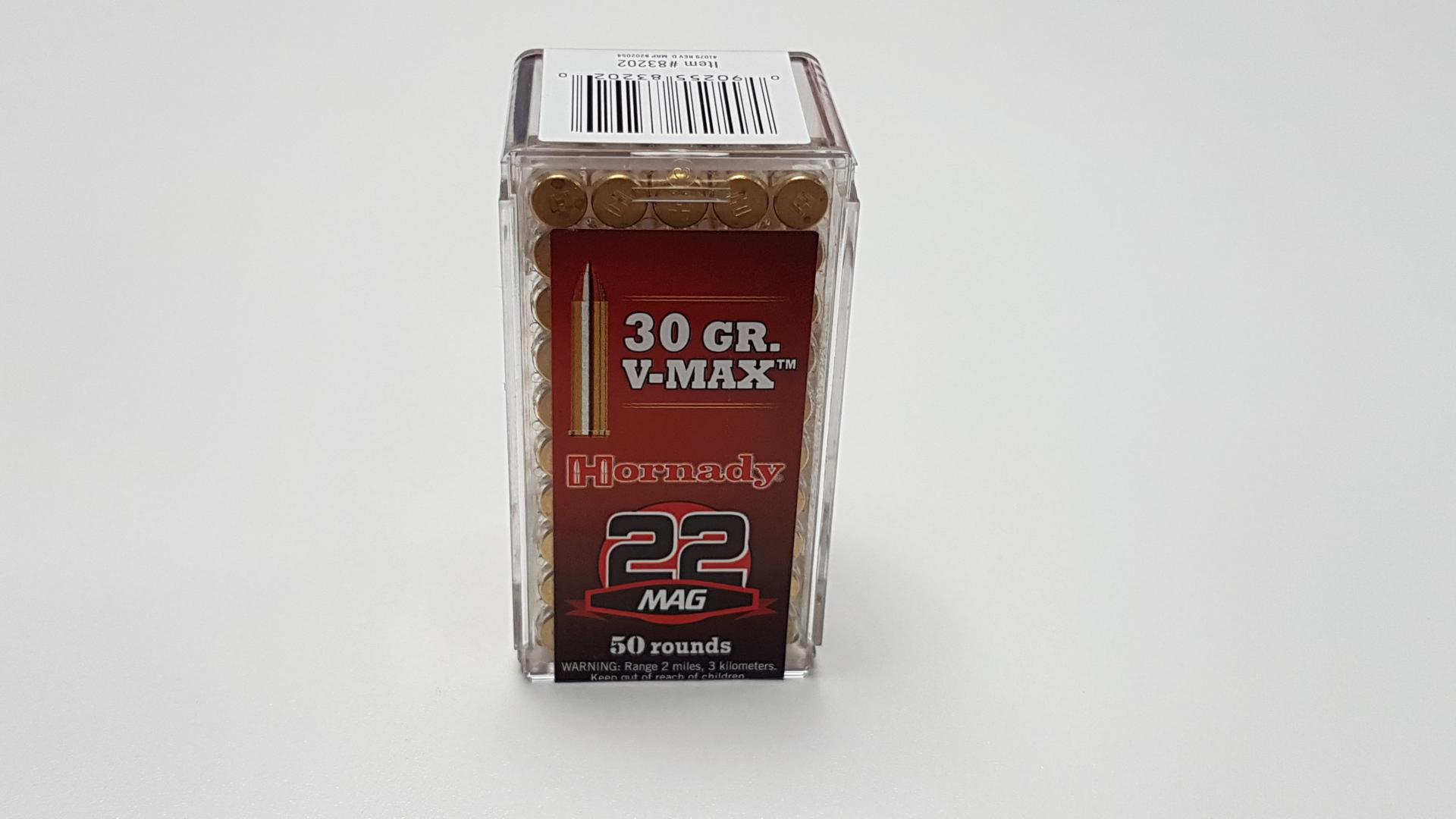 CARTOUCHES .22 MAGNUM V-MAX 30 GR